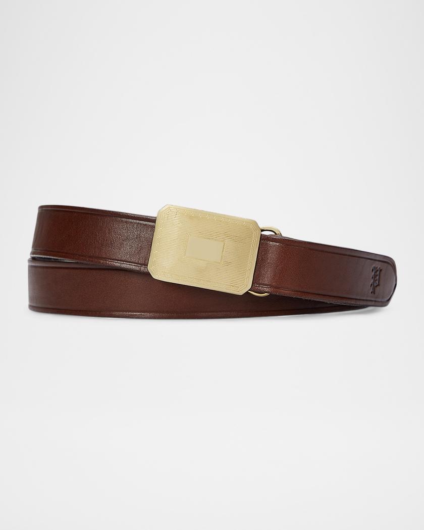 Polo Ralph Lauren Engine Turn Leather Belt | Neiman Marcus display picture 3