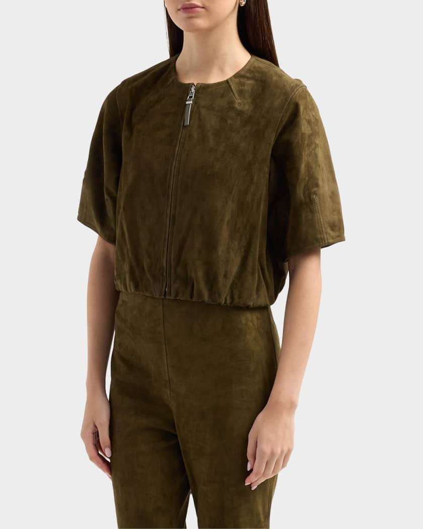 SIMKHAI Austyn Zip-Front Jacket | Neiman Marcus