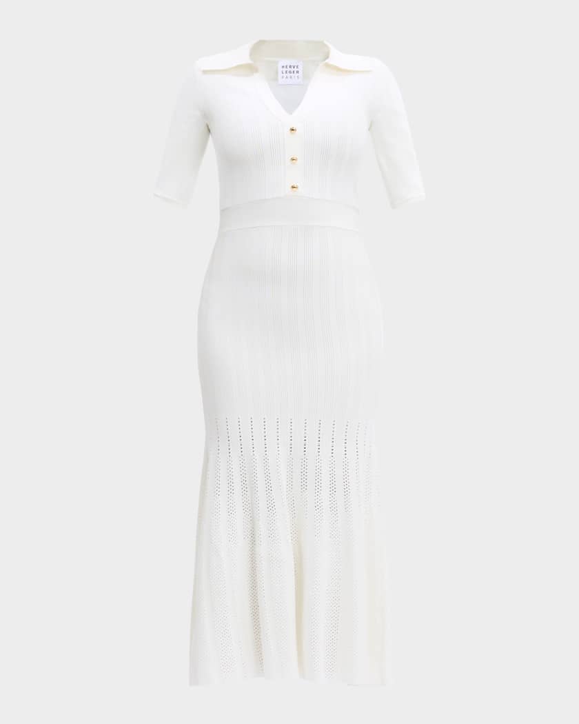 Herve Leger The Adele Ribbed Midi Dress | Neiman Marcus