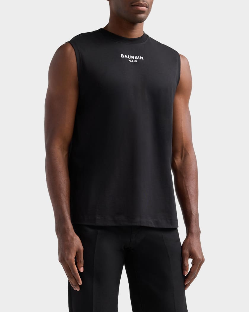 Balmain Men's Embroidered Logo Tank | Neiman Marcus