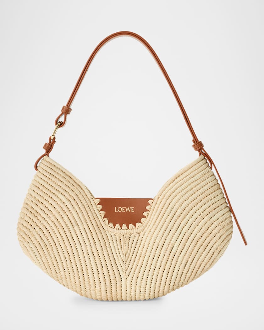 LOEWEラファイヤショルダーバッグ Loewe x Paula's Ibiza Swing Raffia Crossbody Bag | Neiman Marcus