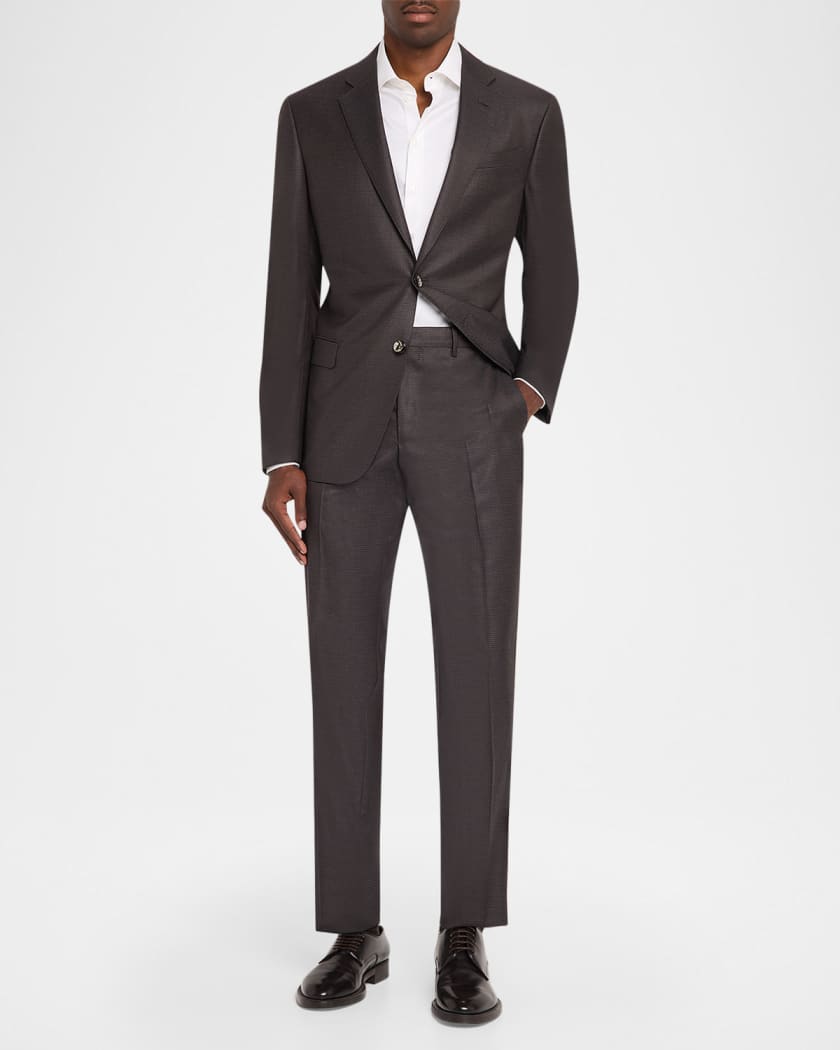 Giorgio Armani Men's Soft Line Micro-Check Two-Piece Suit | Neiman
