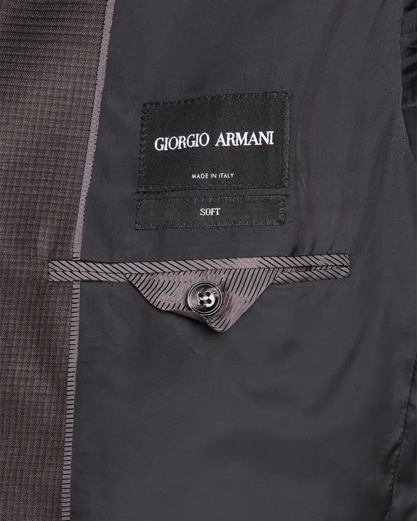 Giorgio Armani Men's Soft Line Micro-Check Two-Piece Suit | Neiman