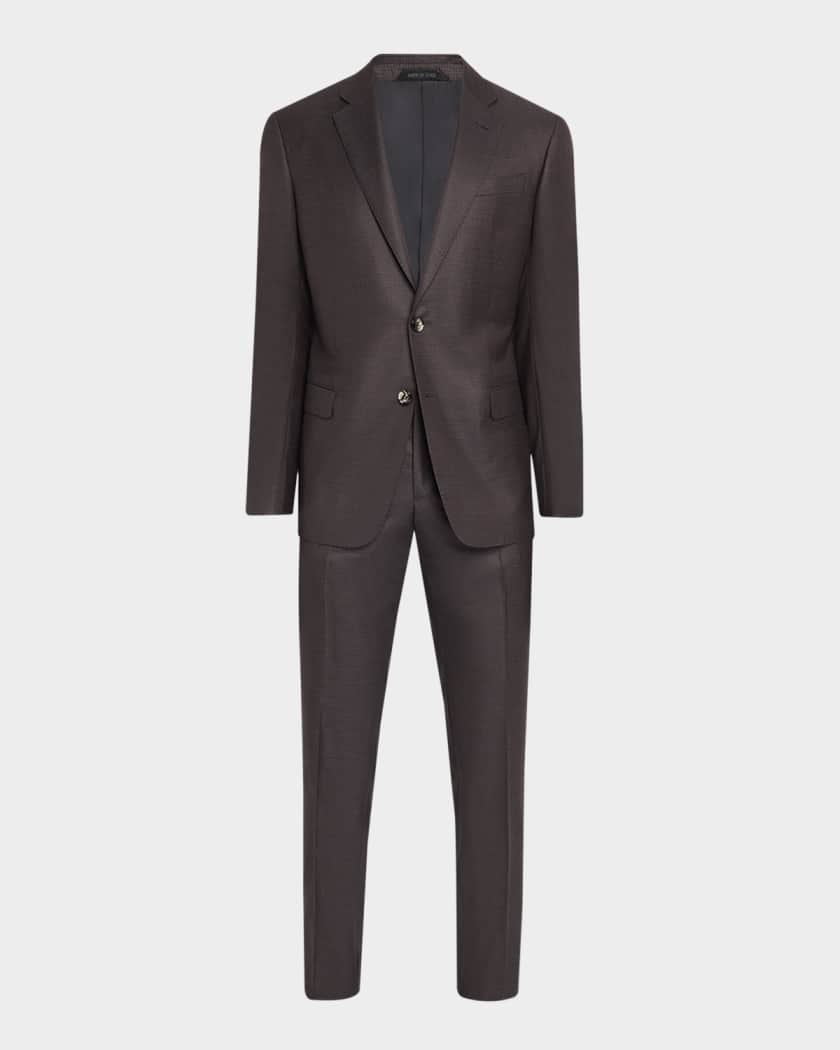 Giorgio Armani Men's Soft Line Micro-Check Two-Piece Suit | Neiman
