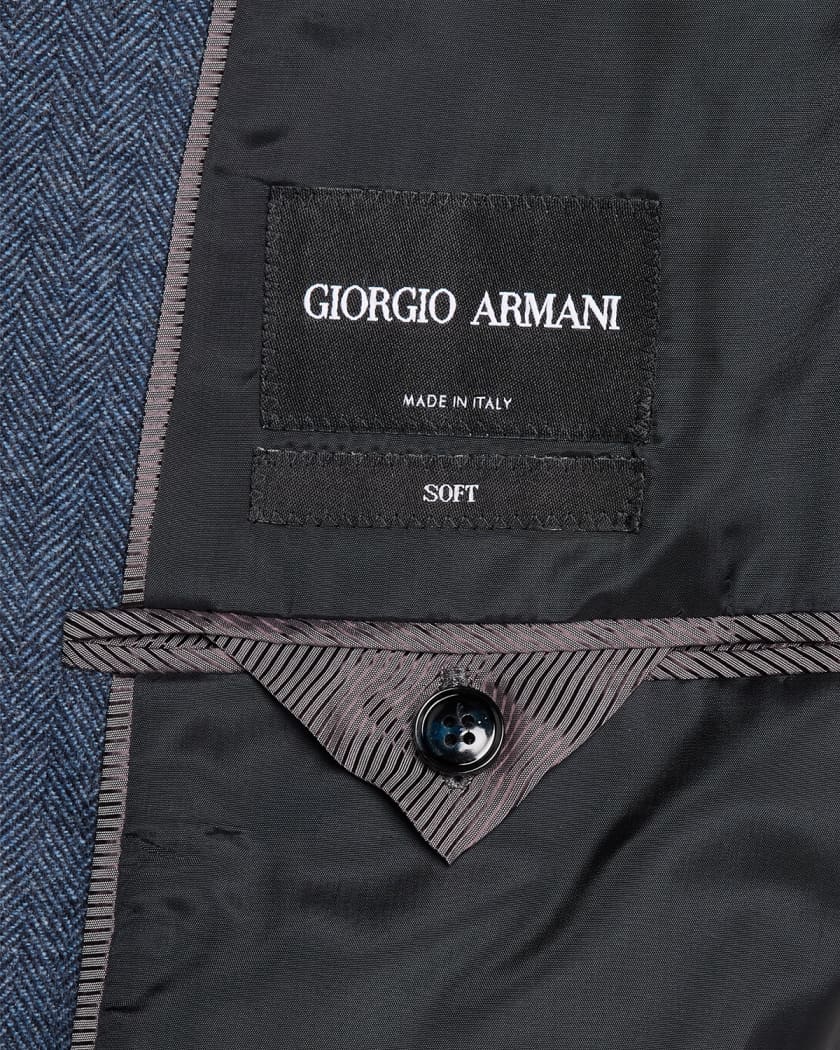 Giorgio Armani Men's Soft Line Chevron Single-Breasted Sport Coat