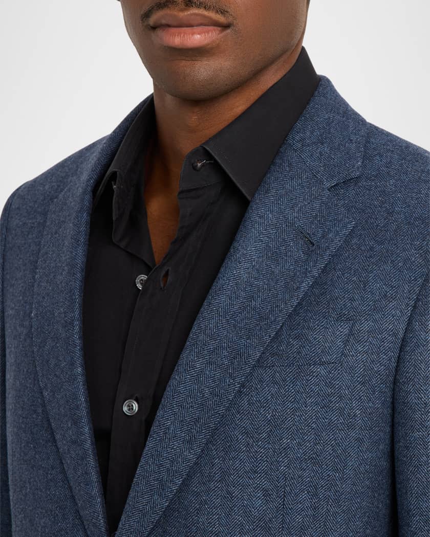 Giorgio Armani Men's Soft Line Chevron Single-Breasted Sport Coat