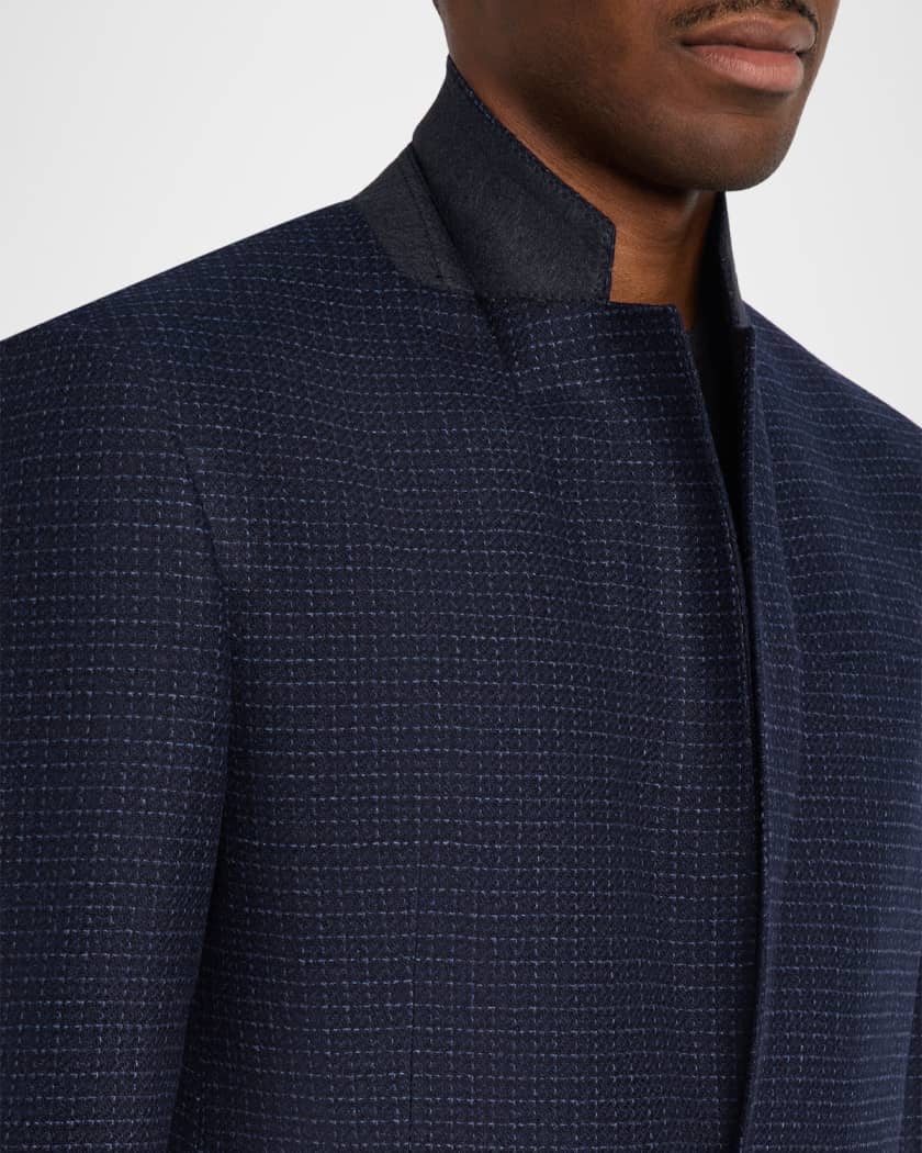 Giorgio Armani ノーカラージャケット 38 Giorgio Armani Men's Soft Line Check Single-Breasted Sport Coat