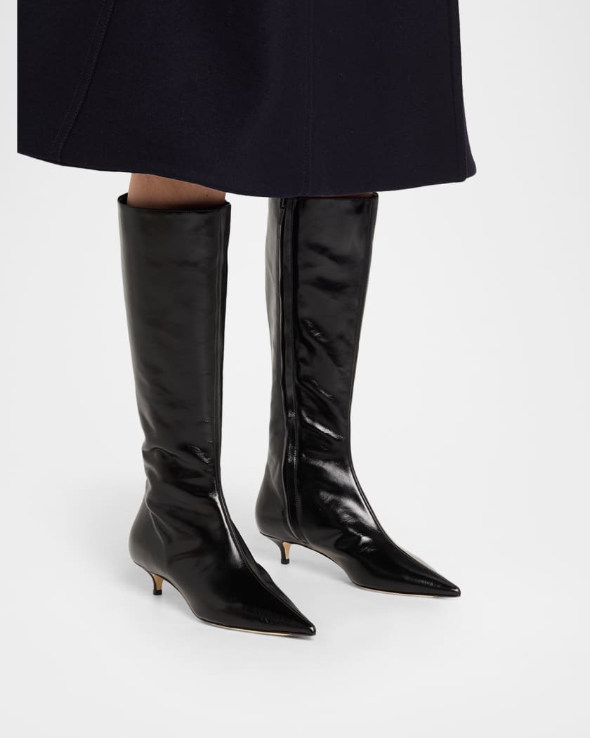 Jimmy Choo 35mm Amis Shiny Leather Knee-High Boots | Neiman Marcus
