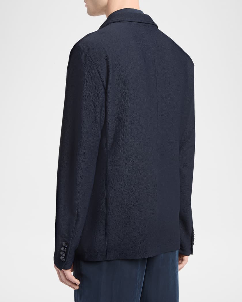 Giorgio Armani Men's Seersucker Patch-Pocket Blazer | Neiman Marcus