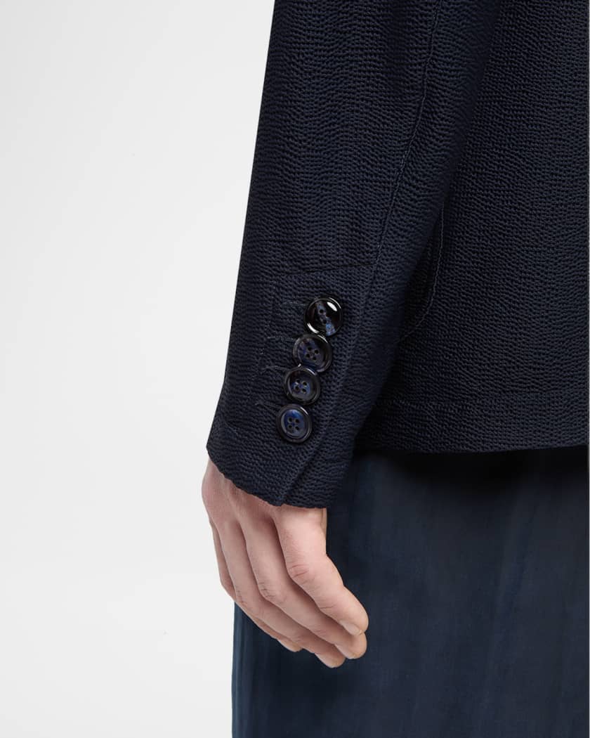 Giorgio Armani Men's Seersucker Patch-Pocket Blazer | Neiman Marcus