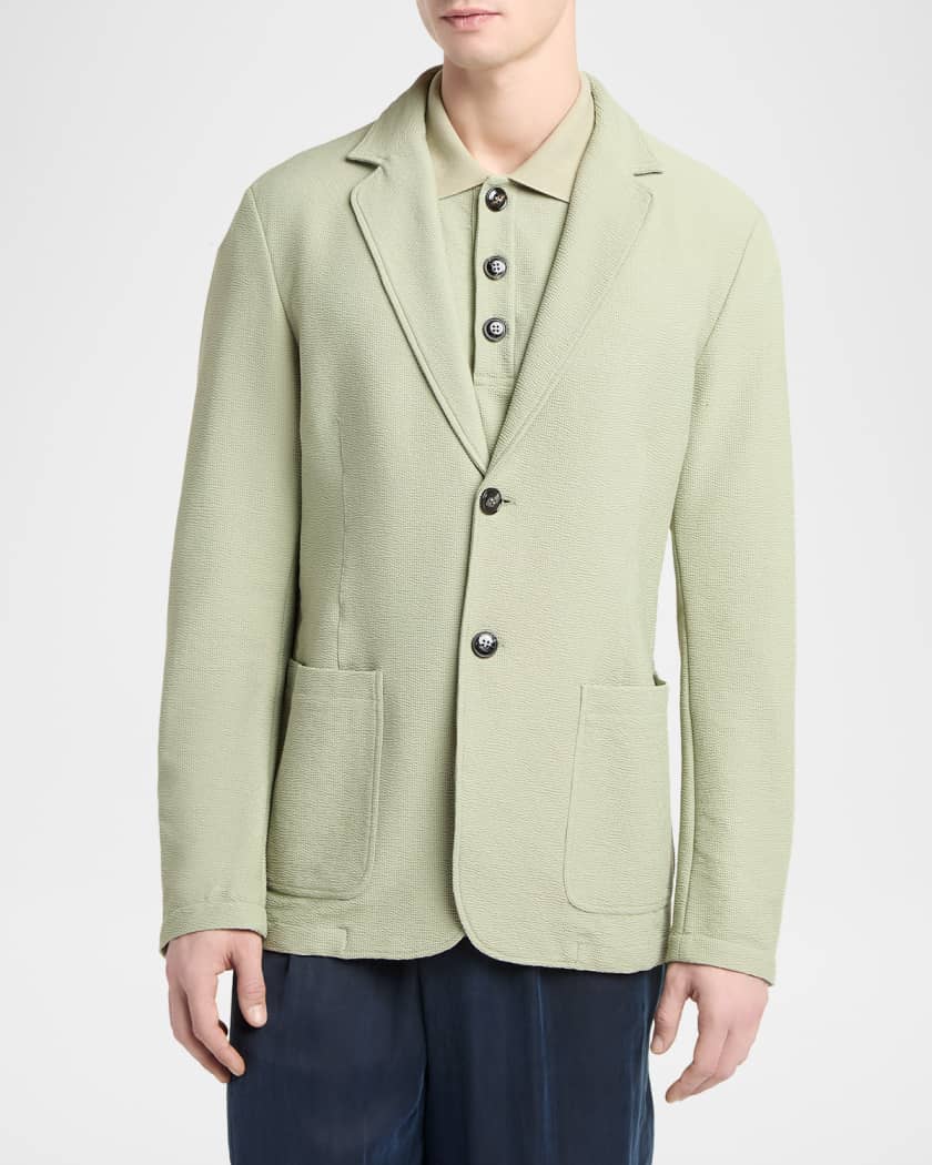 Giorgio Armani Men's Seersucker Patch-Pocket Blazer | Neiman Marcus