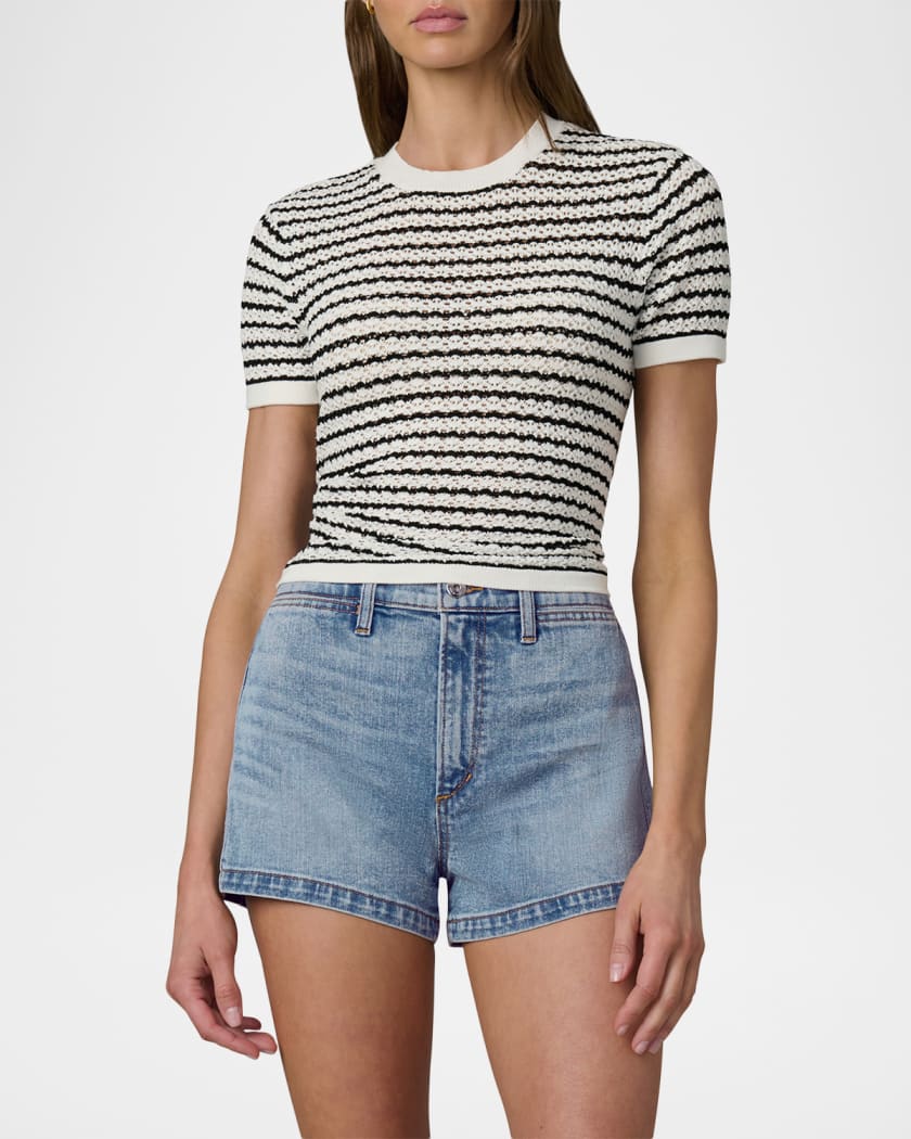 トップス   Jeans A-Is Monogram BabyTee Joe's Jeans The Crochet Baby Tee | Neiman Marcus