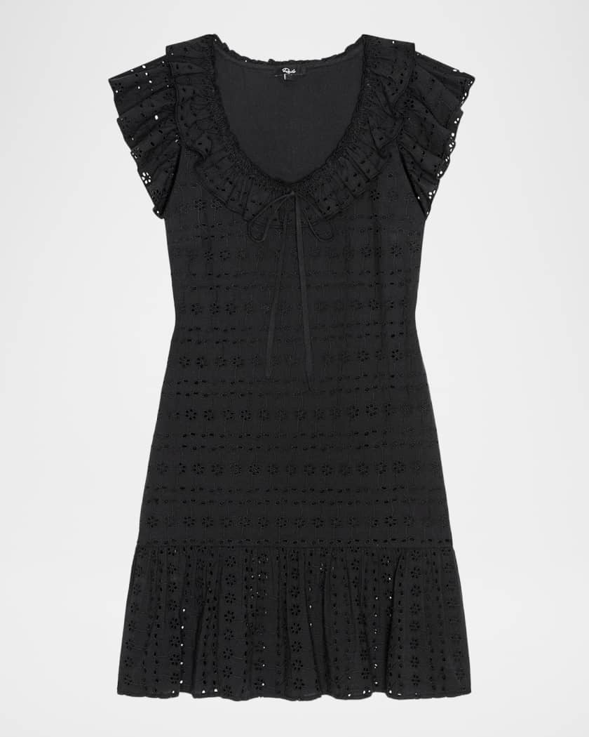 black eyelet mini dress Black Eyelet Mini Dress main image 0