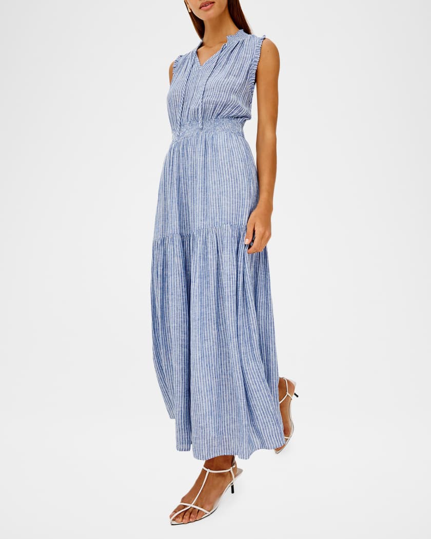 midi emerald green homecoming dress Black & White Striped Knit Maxi Dress