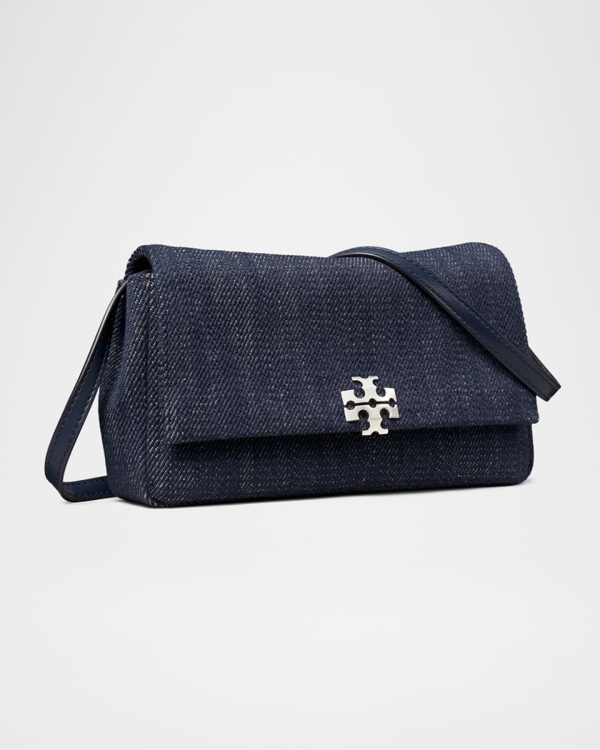 Tory Burch Charlie Denim Crossbody Wallet | Neiman Marcus
