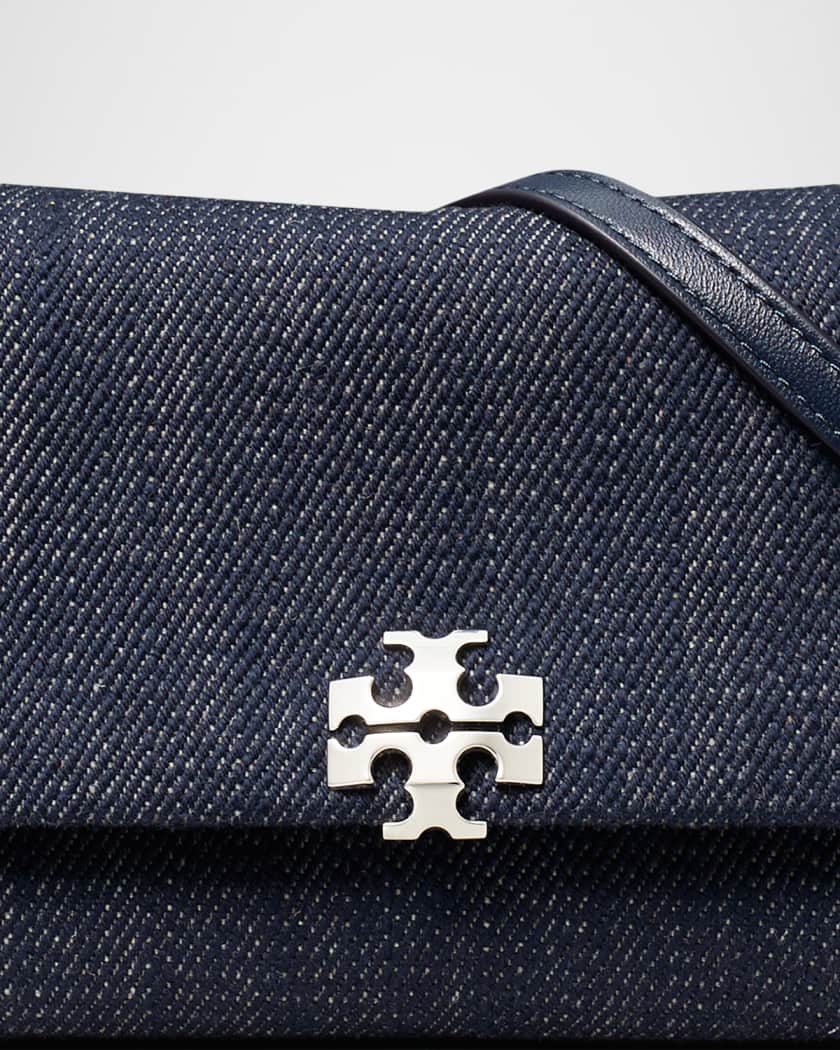 Tory Burch Charlie Denim Crossbody Wallet | Neiman Marcus