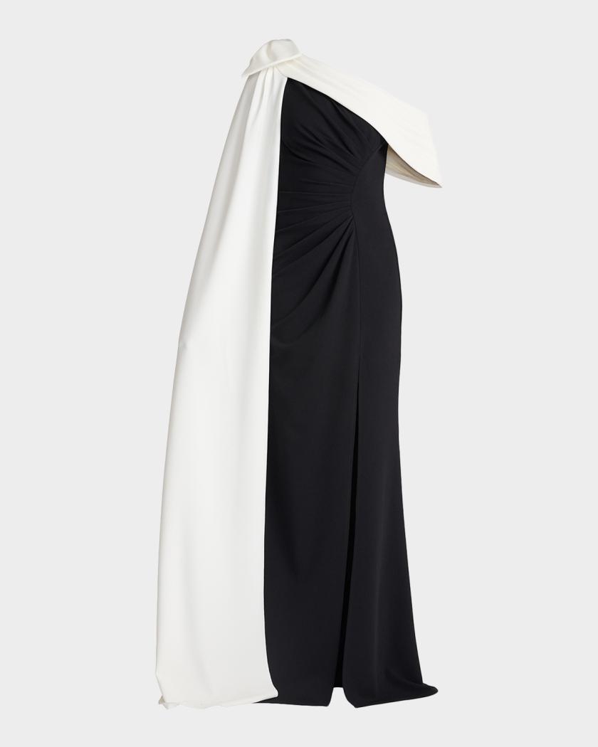 tadashi shoji one shoulder dress Viveca One-Shoulder Keyhole Gown