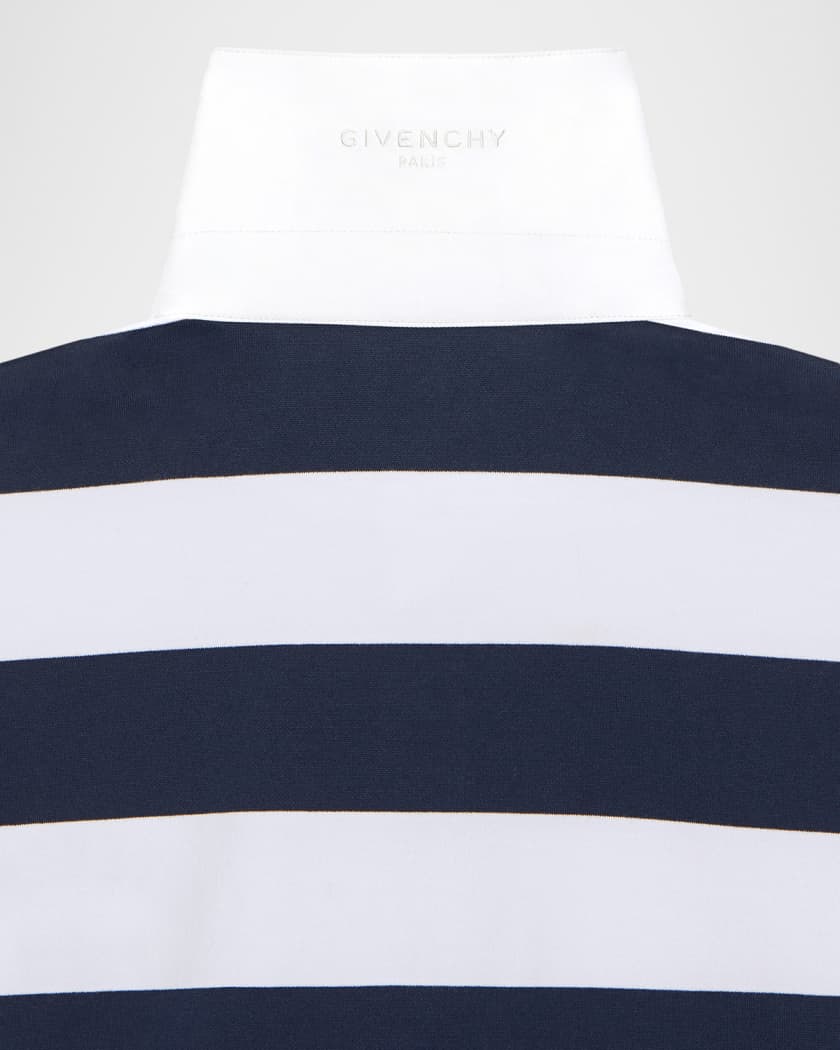 Givenchy Men's Sailor Stripe Logo Cotton Polo Shirt | Neiman Marcus