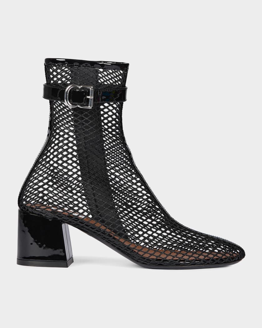 ALAIA 55mm Fishnet Ankle Booties | Neiman Marcus