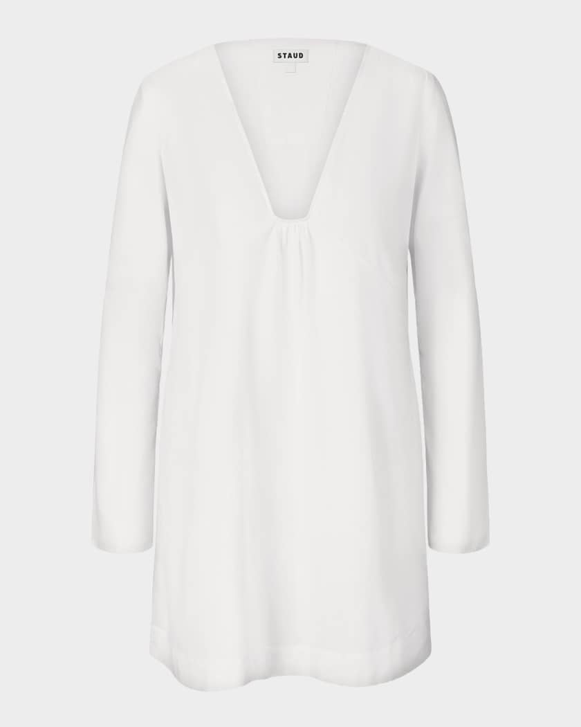 STAUD Vivi Cotton Voile Mini Dress | Neiman Marcus