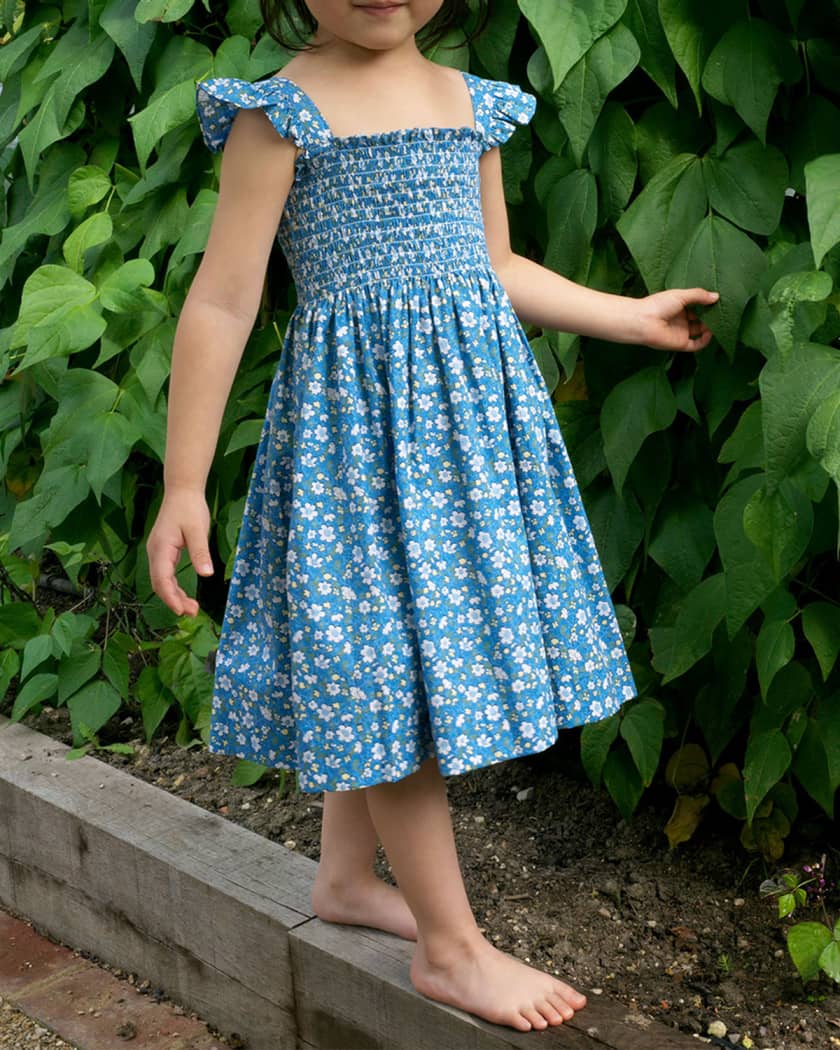 新品タグ付き　RachelRiley★DitsyPinkBloom 6y Rachel Riley Girl's Ditsy Daisy Ruched Cotton Dress, Size 4-10