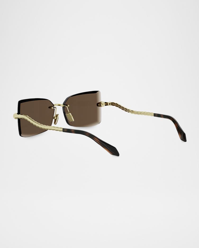 BVLGARI Serpenti 62mm Metal Rectangular Sunglasses | Neiman  display picture 1