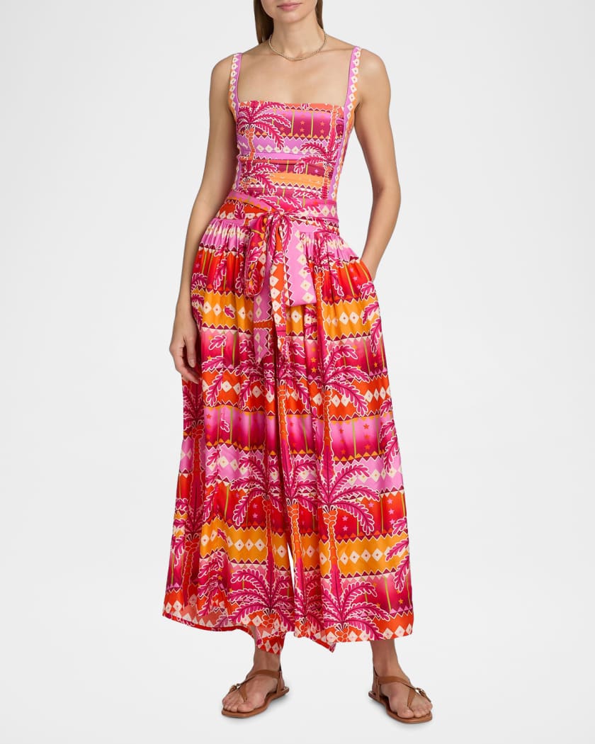 Johnny Was Zahara Tropical Crop Palazzo Pants | Neiman Marcus