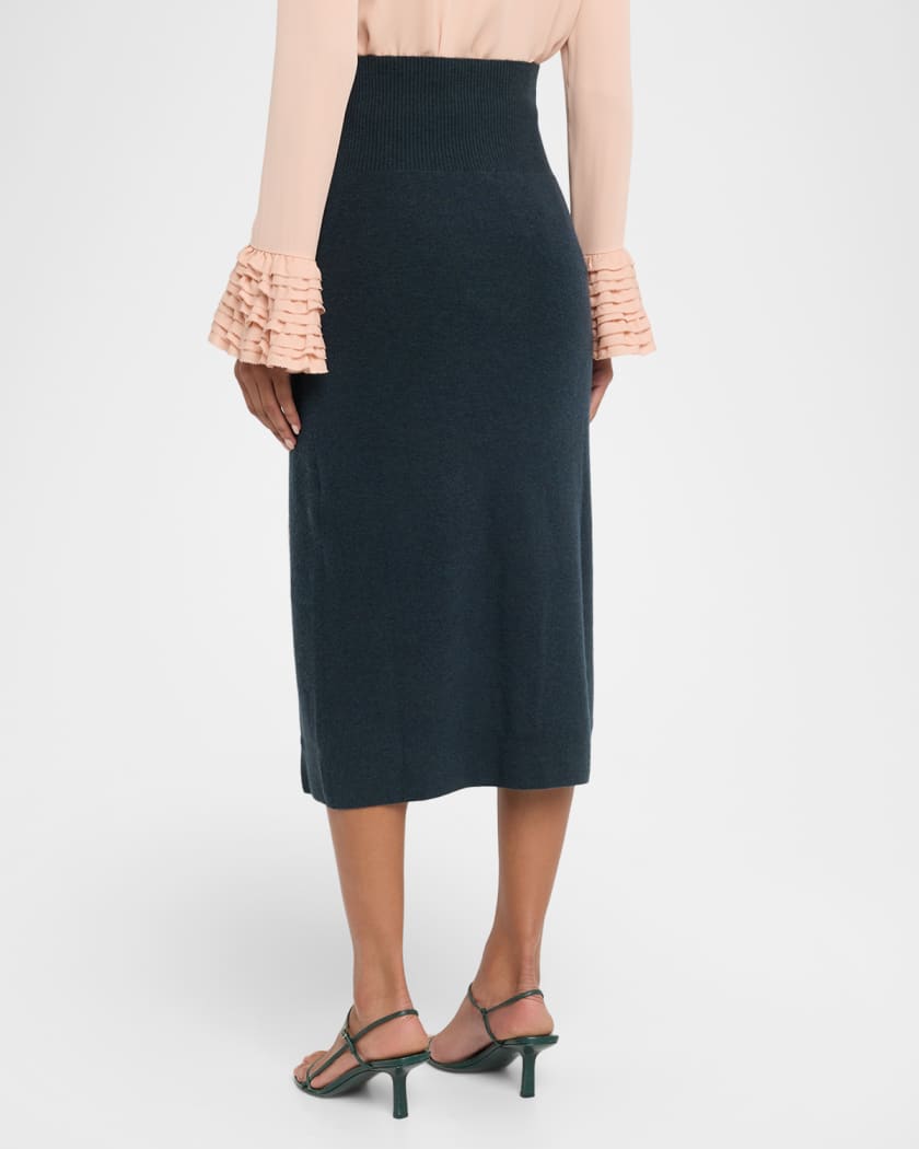 1度着用のみ　argue THE CURTAIN PENCIL SKIRT 1 Erdem Embroidered Wool Knit Midi Pencil Skirt | Neiman Marcus