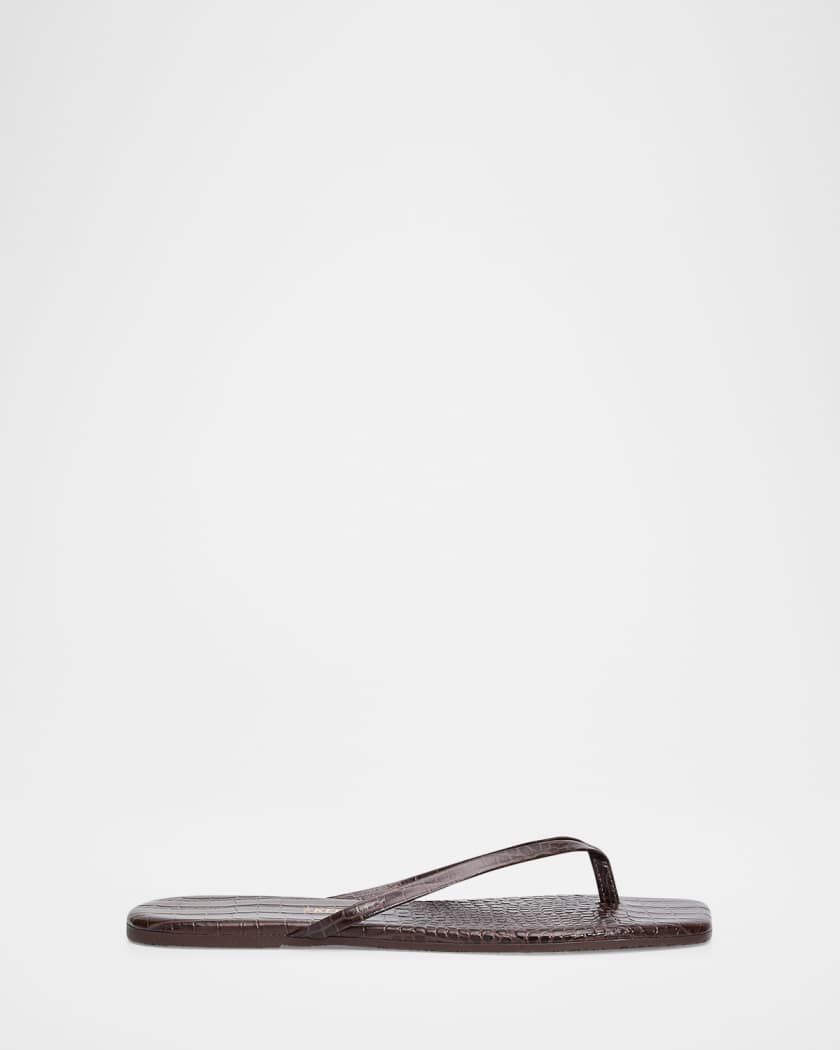 ストラップ lily Lily Leather Square-Toe Thong Sandals | Neiman Marcus