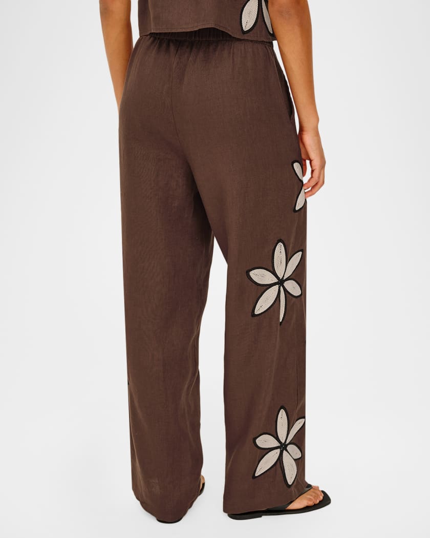 Rails Emmie Embroidered Linen Pants | Neiman Marcus