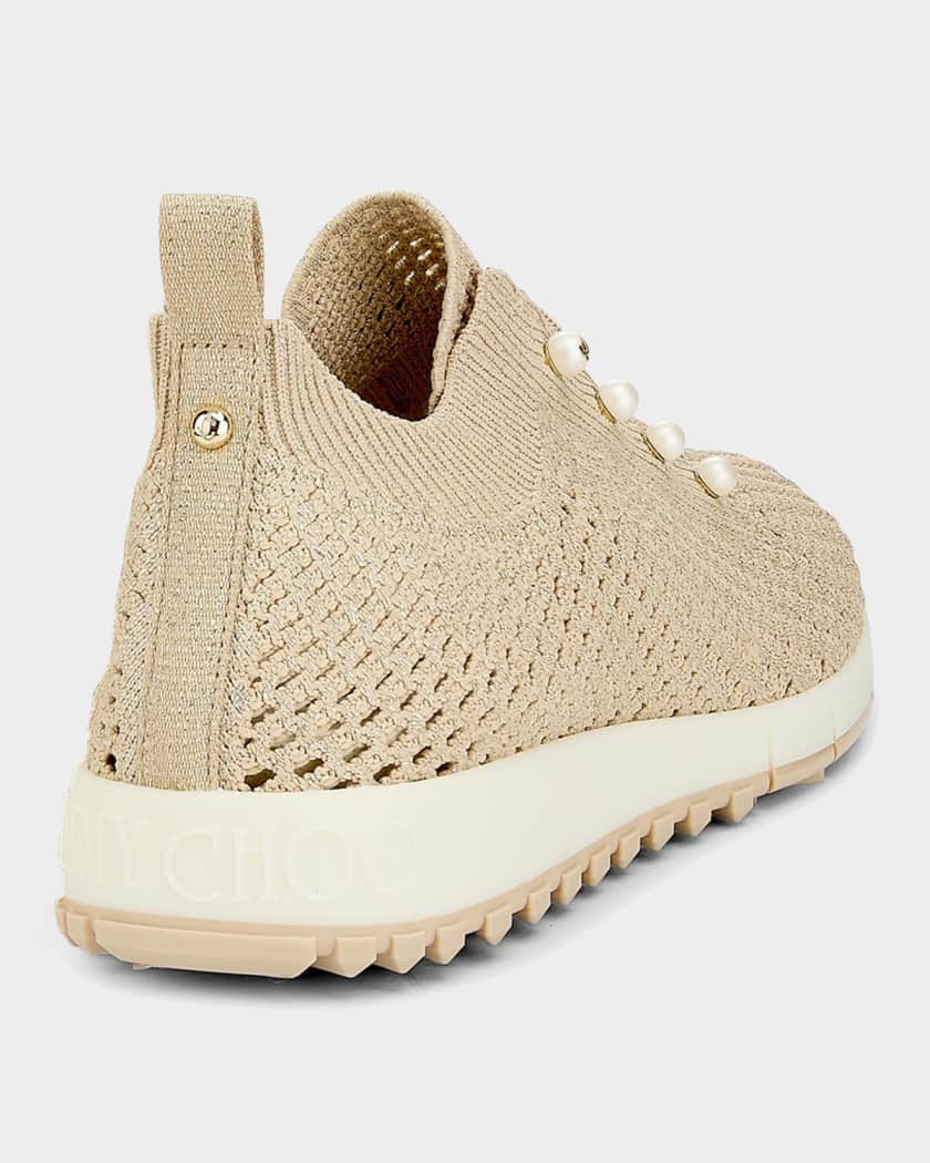 Jimmy Choo Veles Crochet-Knit Low-Top Trainers | Neiman Marcus