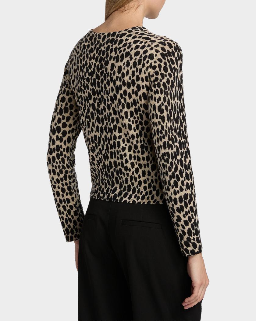 Nili Lotan Laevin Animal-Print Cashmere Cardigan | Neiman Marcus