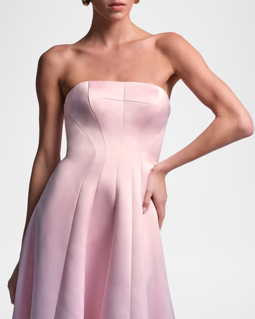 bcbg pink strapless dress Sheer Volume Strapless Dress