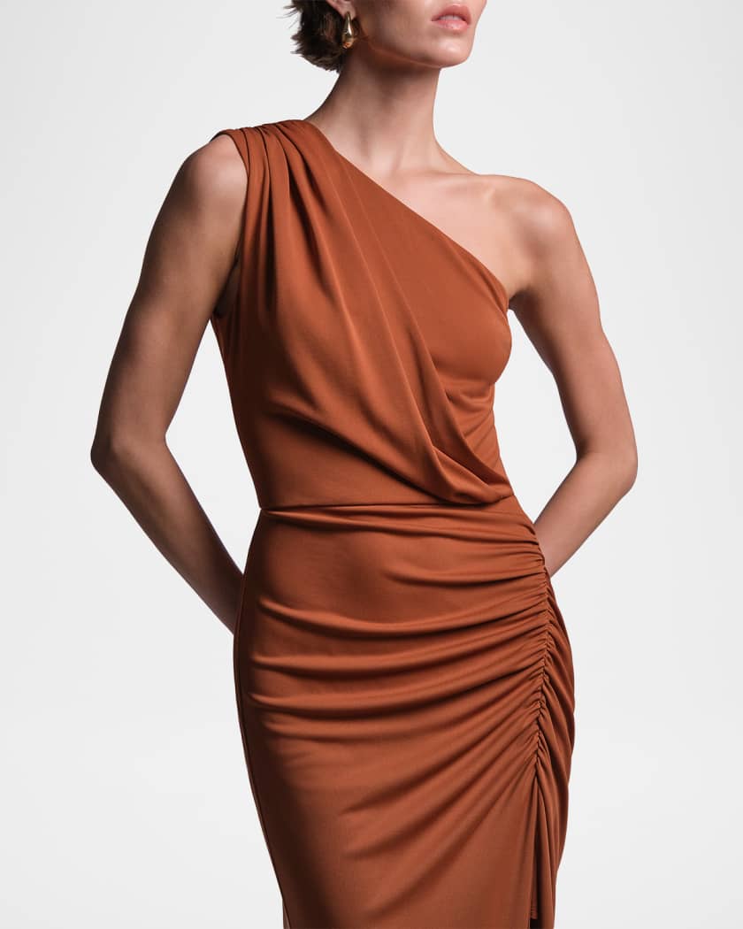 bcbg red one shoulder dress BCBG Max Azria Red One Shoulder Cocktail Dress Size 6