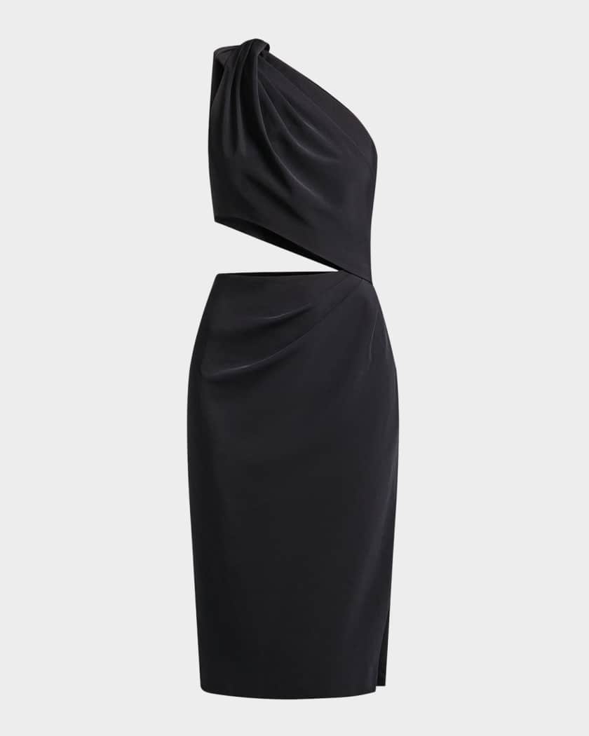 bcbg black midi dress Bcbg New York Asymmetric Midi Dress, 14 / Black