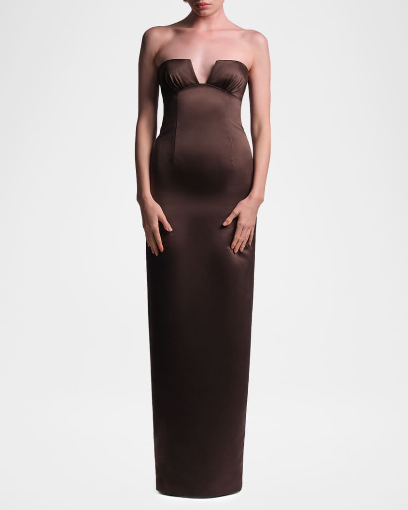 bcbg strapless satin dress BCBG Max Azria