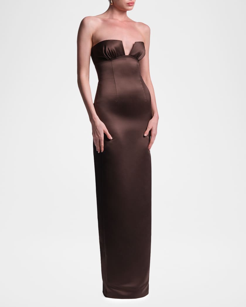 bcbg brown strapless dress Beautiful vintage toffee brown BCBG Maxazria