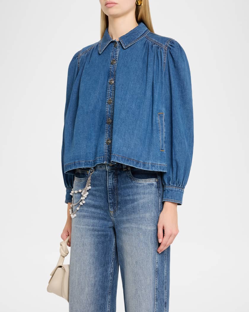 Cinq a Sept Lyla Denim Swing Jacket | Neiman Marcus