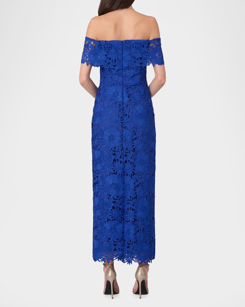 Shoshanna Avril Floral Lace Sheath Maxi Dress | Neiman Marcus
