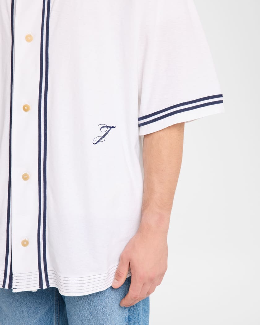 Jacquemus Men's La Chemise Cotton and Hemp Baseball Shirt | Neiman