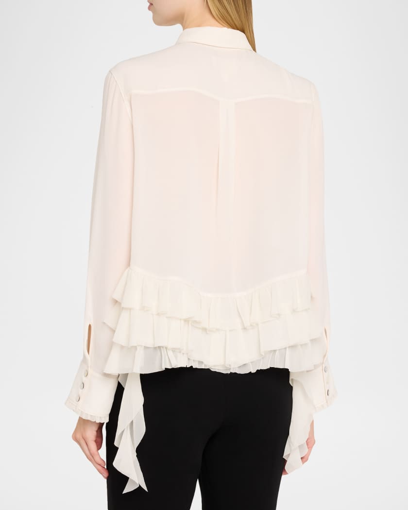 トップス nori1331 Cinq a Sept Nori Ruffled Button-Front Shirt | Neiman Marcus