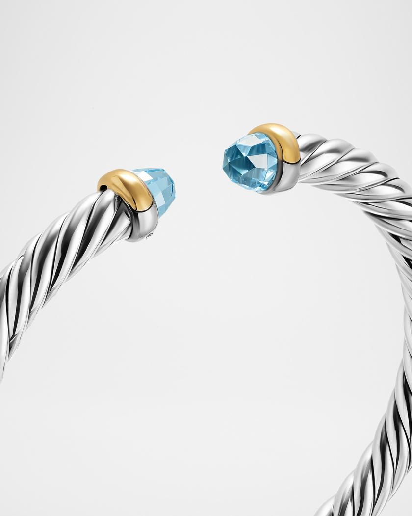 David Yurman Cable Flex Bracelet with Gemstones in Silver  display picture 1