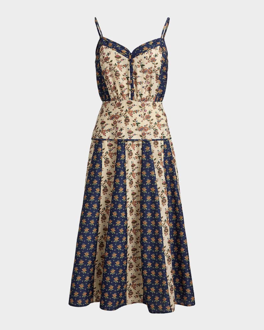 ralph lauren cotton midi dress Polo Ralph Lauren Belted Floral Cotton Tiered Midi Dress