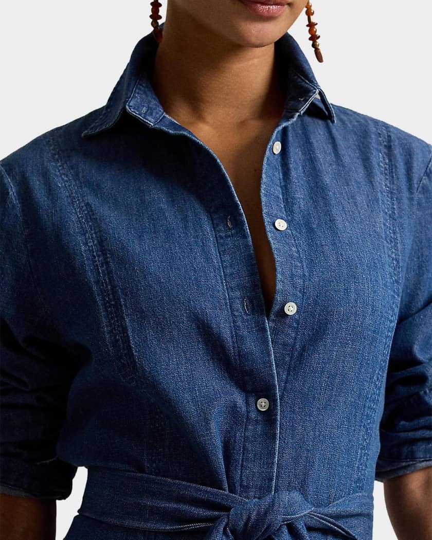 ralph lauren chambray shirt dress POLO Ralph Lauren Chambray Midi Shirt Dress