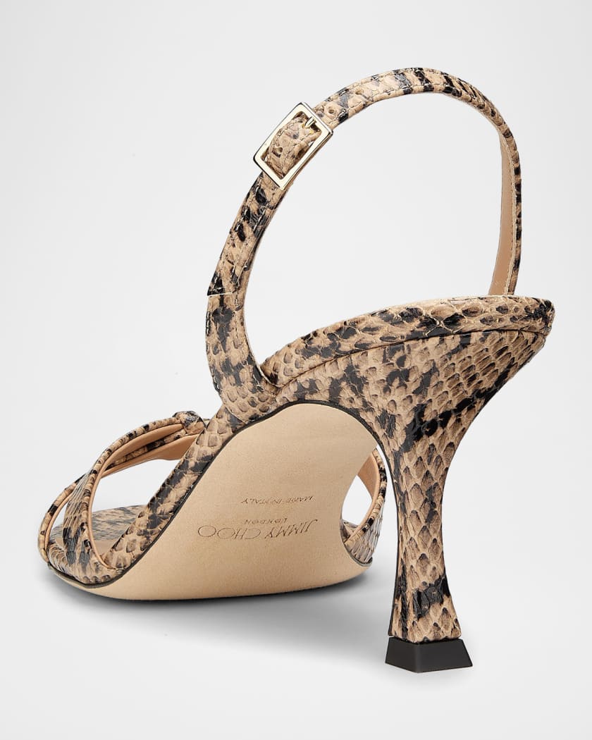 Jimmy Choo Elsy 70MM Snake-Printed Leather Sandals | Neiman Marcus