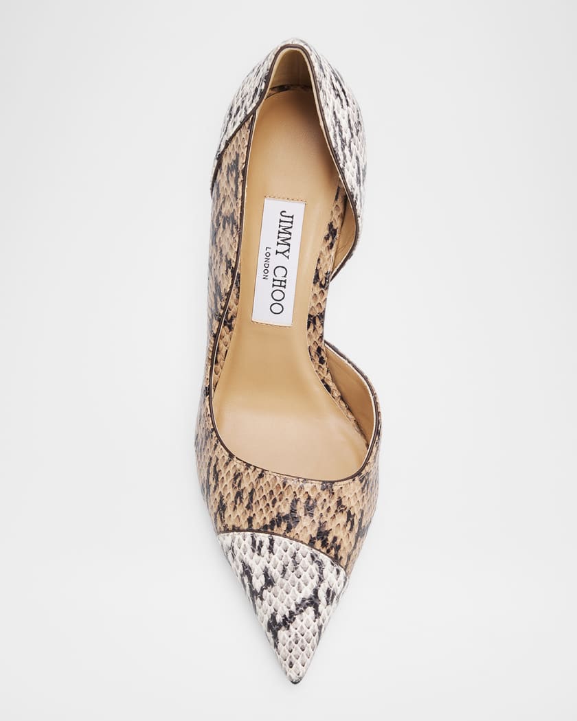 Jimmy Choo Brigitte 100mm Snake-Print Leather d'Orsay Pumps