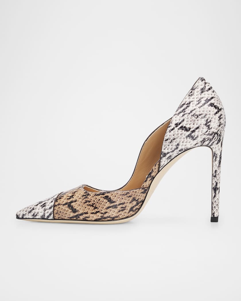 Jimmy Choo Brigitte 100mm Snake-Print Leather d'Orsay Pumps