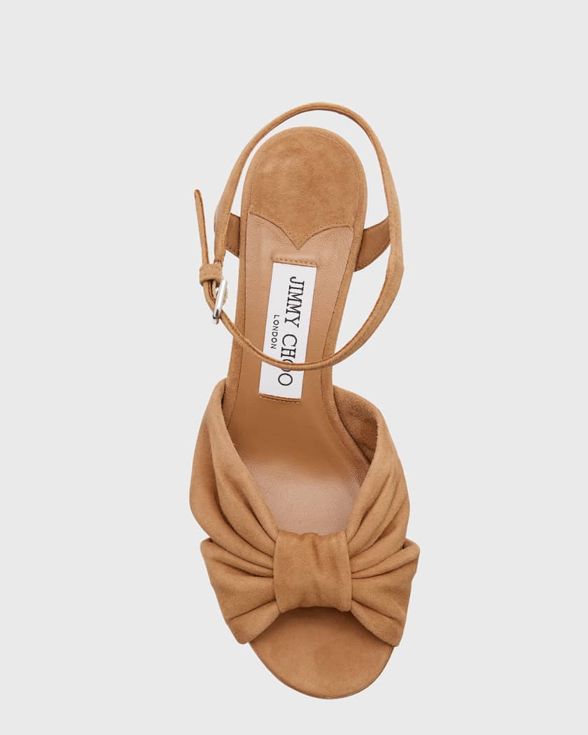 Jimmy Choo Heloise 80mm Suede Platform Sandals | Neiman Marcus