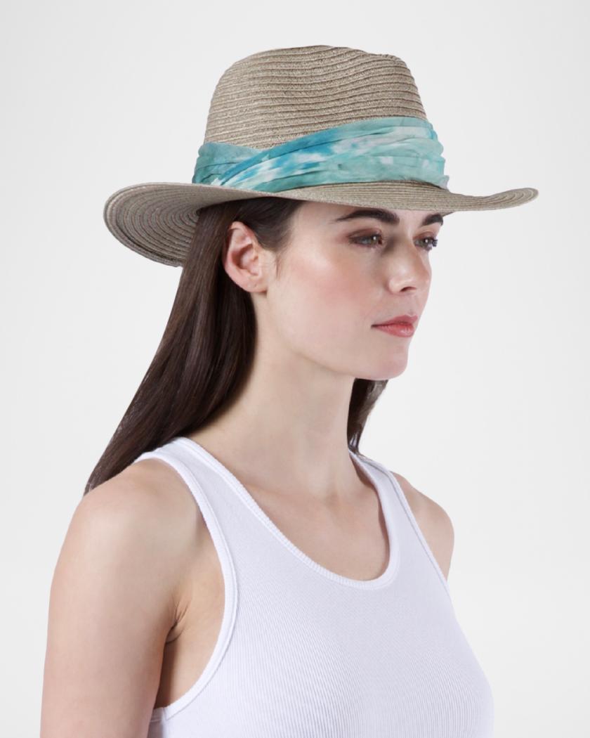 Eugenia Kim Courtney Sash Woven Packable Fedora | Neiman Marcus display picture 1