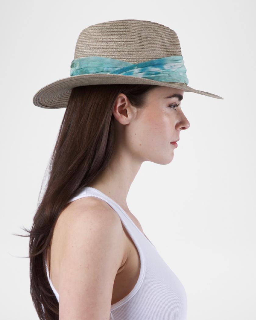 Eugenia Kim Courtney Sash Woven Packable Fedora | Neiman Marcus display picture 3